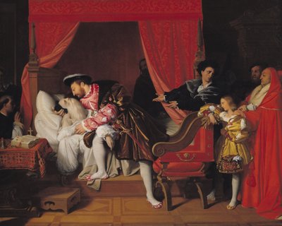 Francis I Receives the Last Breaths of Leonardo da Vinci by Jean Auguste Dominique Ingres